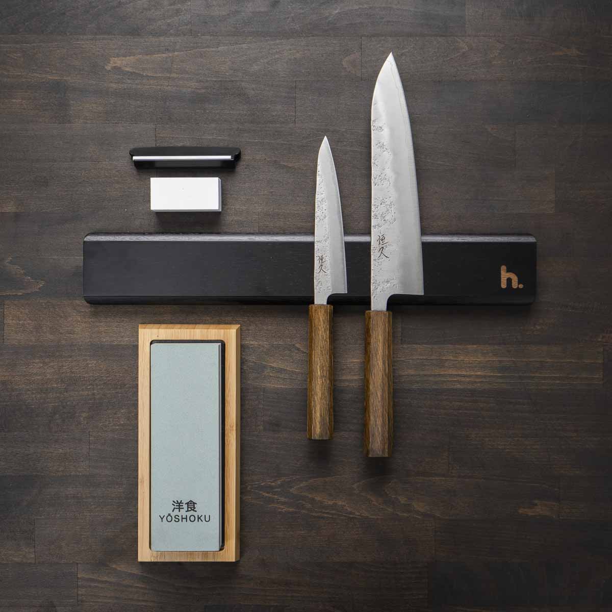 Tsunehisa Ginsan Nashiji 2 Knife Set - Magnetic Strip