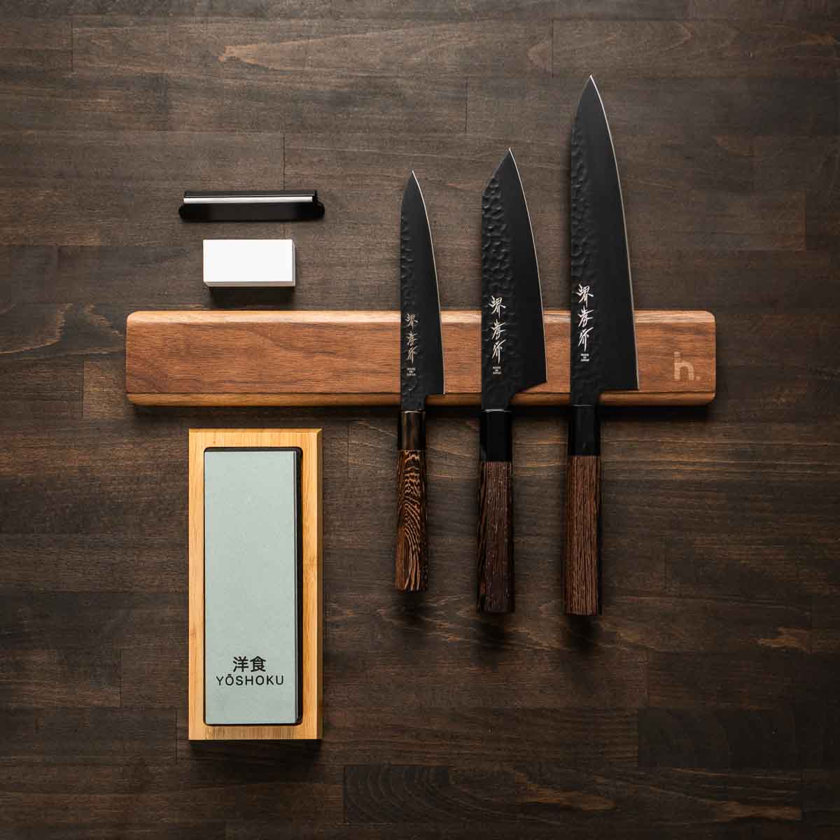 Sakai Takayuki Kurokage VG10 - 3 Knife Set with Magnetic Strip