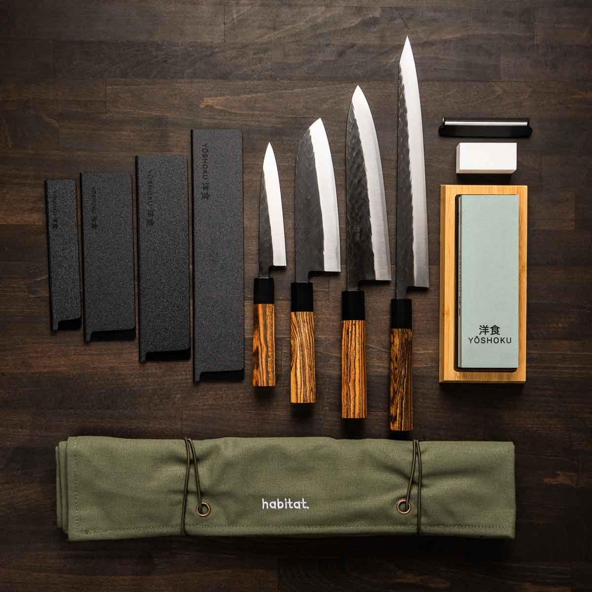 Tadafusa "Seido" SLD Tsuchime - 4 Knife Set with Knife Roll