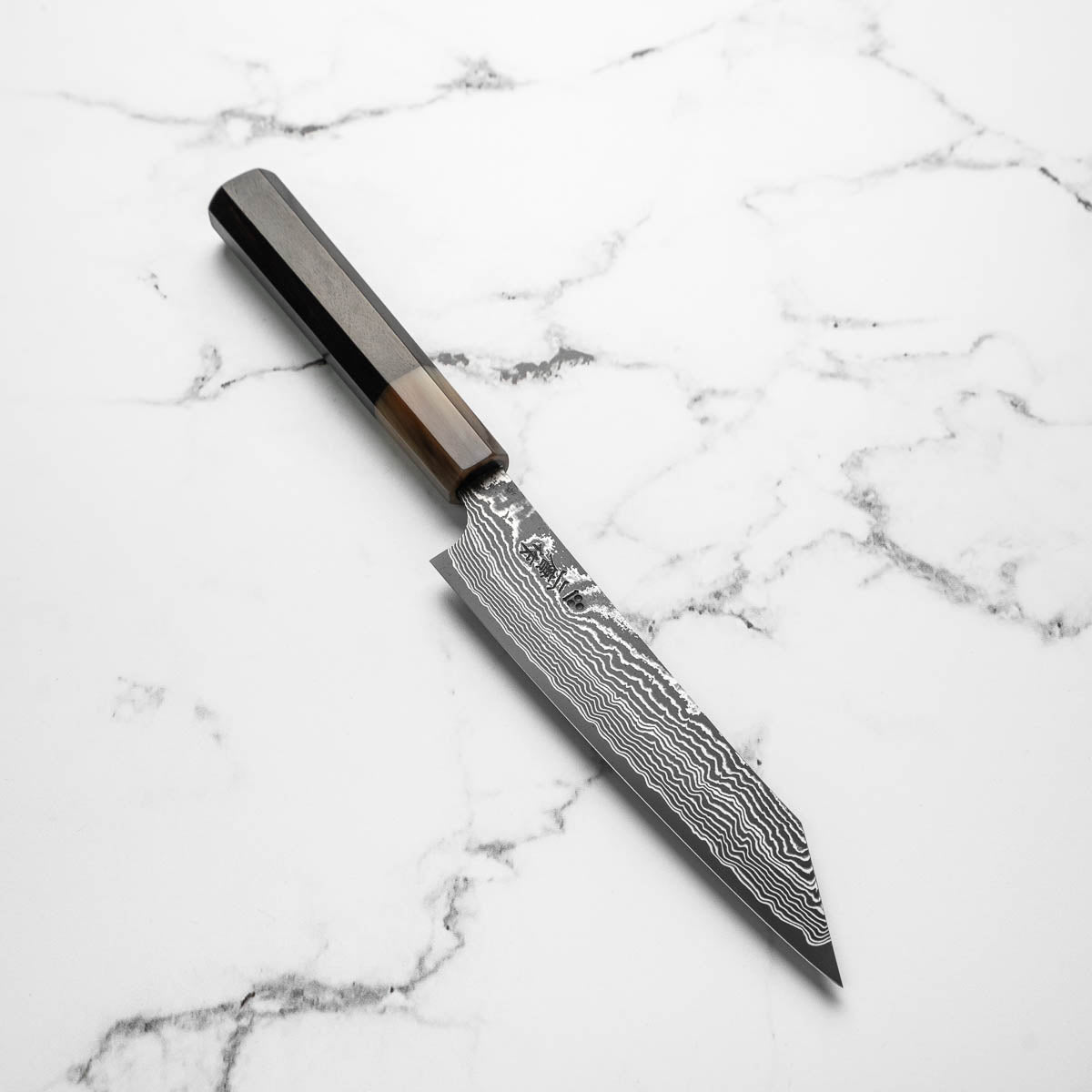 Nigara Hamono "Anmon" SG2 Damascus Kiritsuke Petty 150mm