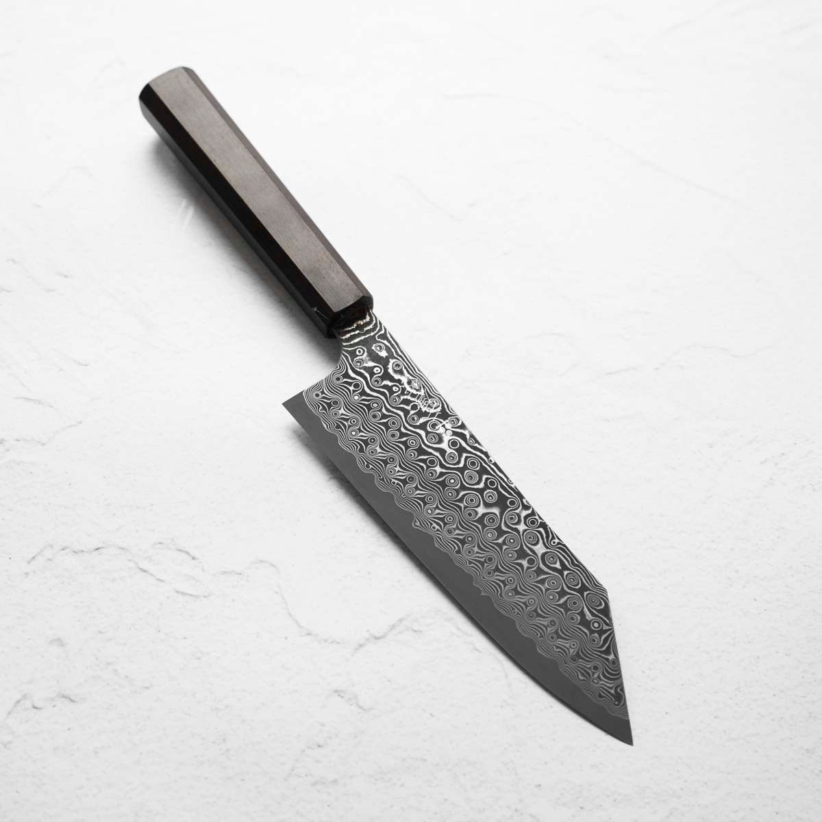 Nigara Hamono SG2 Raindrop Damascus Bunka 180mm - Ebony