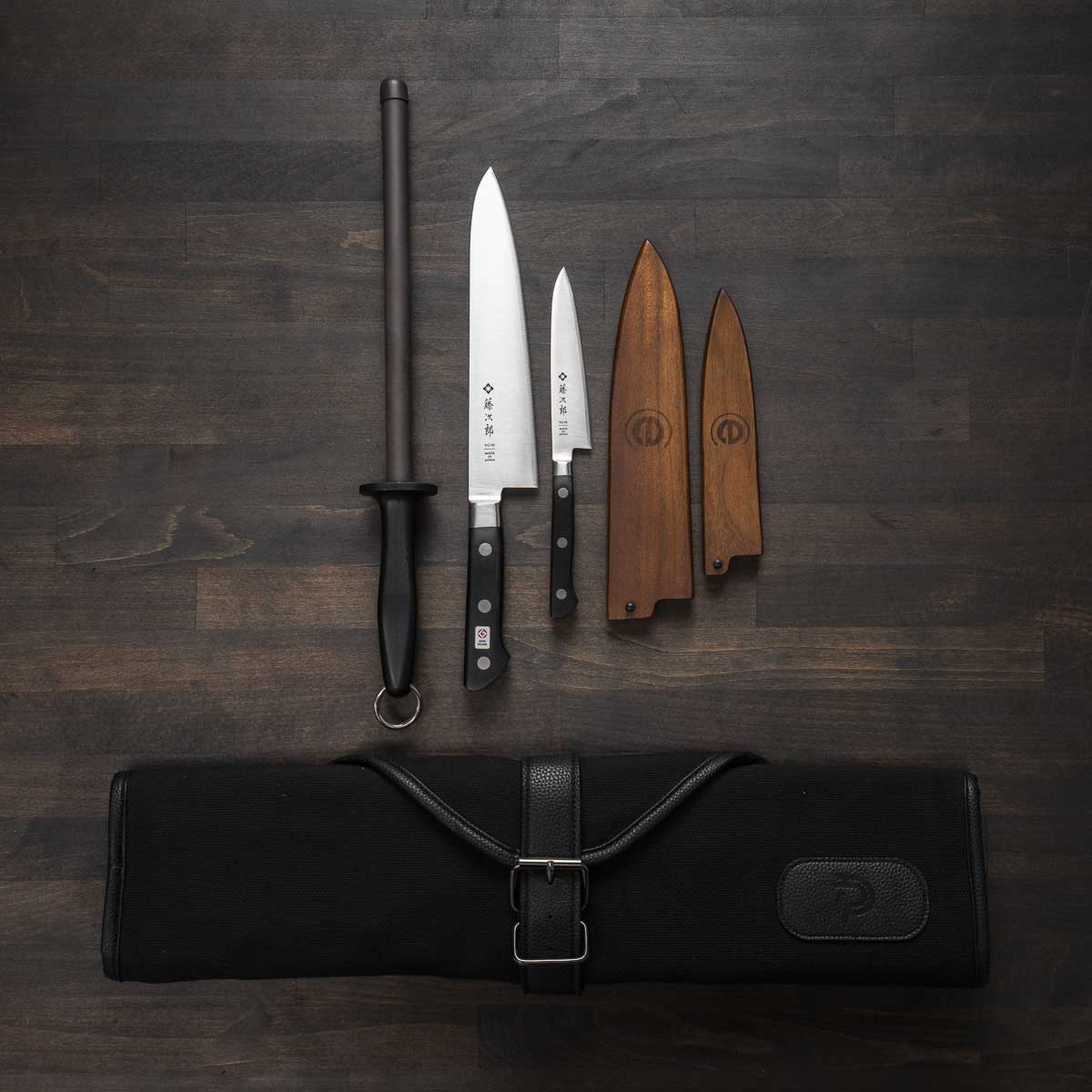 Tojiro DP3 VG10 2 Knife Set with Porter Knife Roll