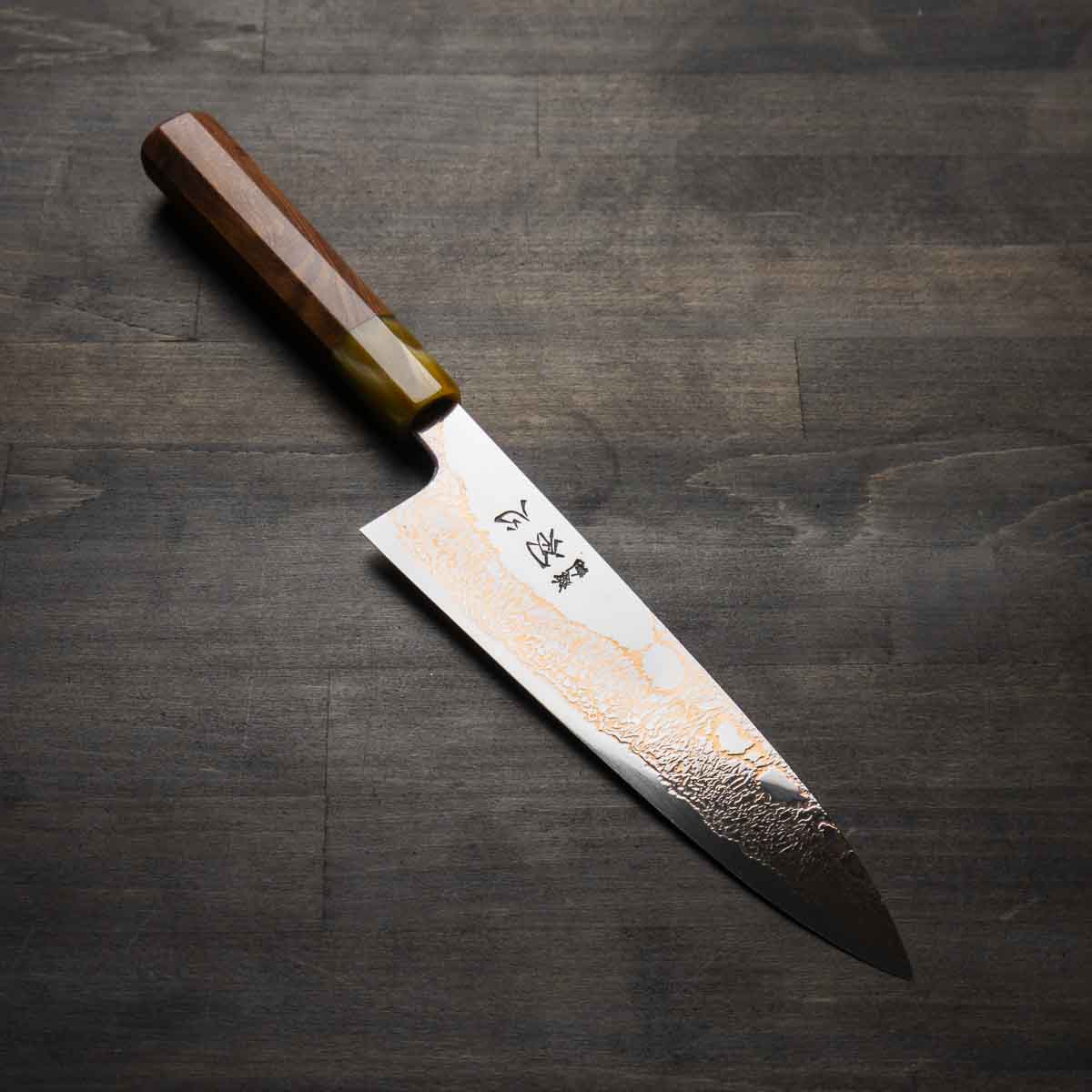 Hatsukokoro Yorokobi SLD Copper Damascus Gyuto 210mm - Snakewood