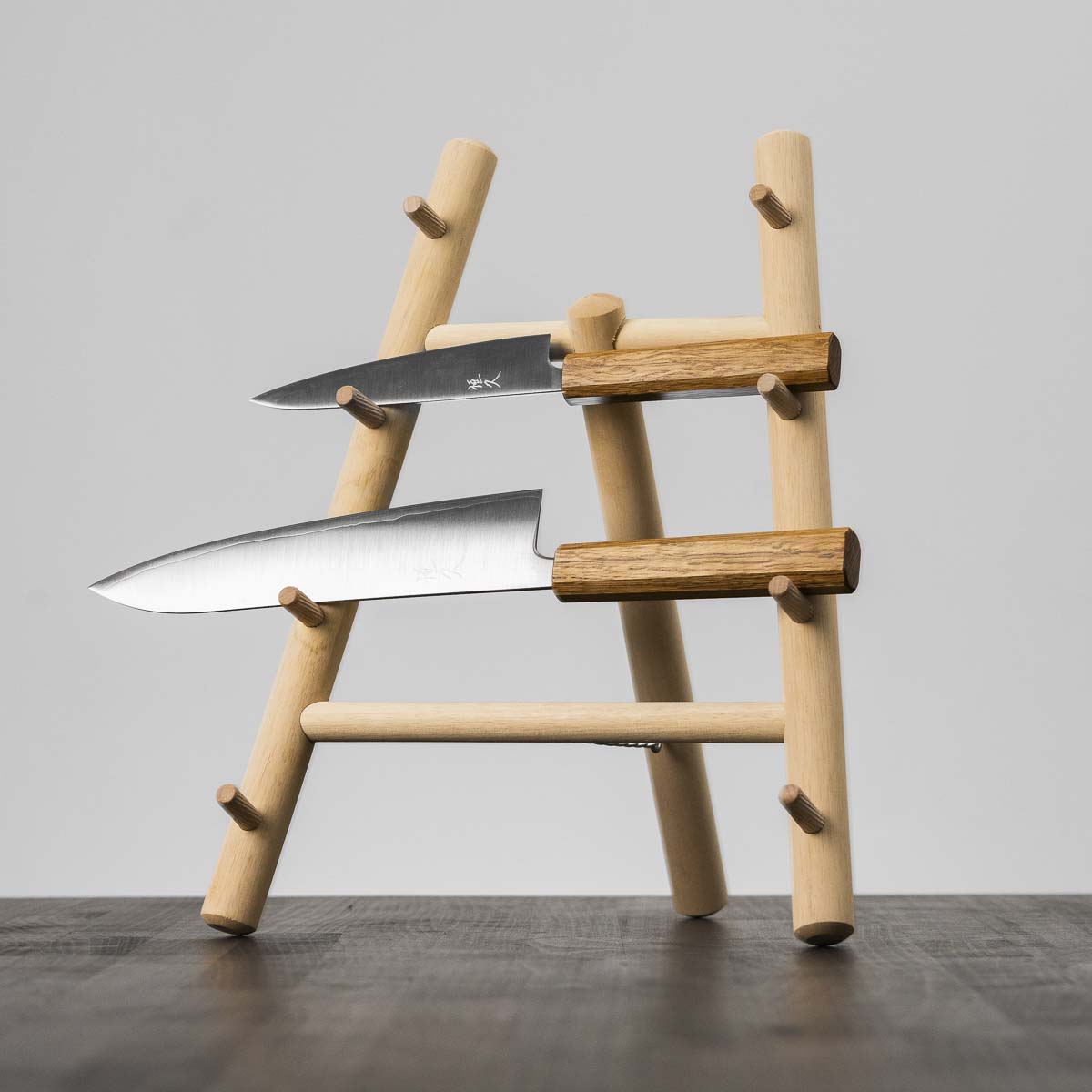 Tsunehisa Ginsan Migaki - 2 Knife Set With Knife Tower