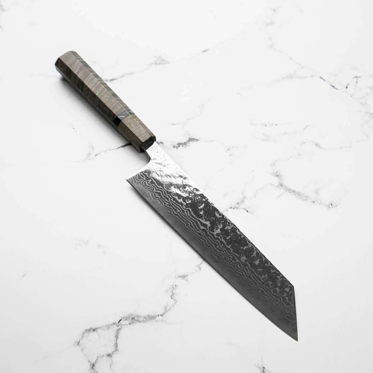 Tsunehisa 440C Damascus Tsuchime Kiritsuke 210mm