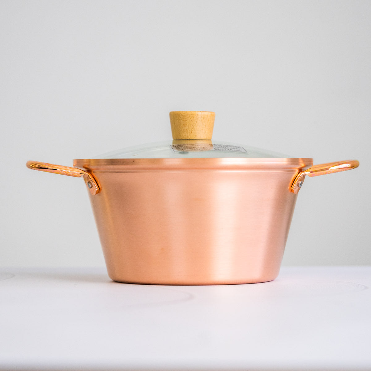 Chitose Copper Pot with Glass Lid - 20cm